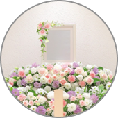 一日葬の遺影花飾り